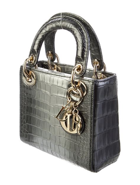 lady dior silver bag|lady dior crocodile bag.